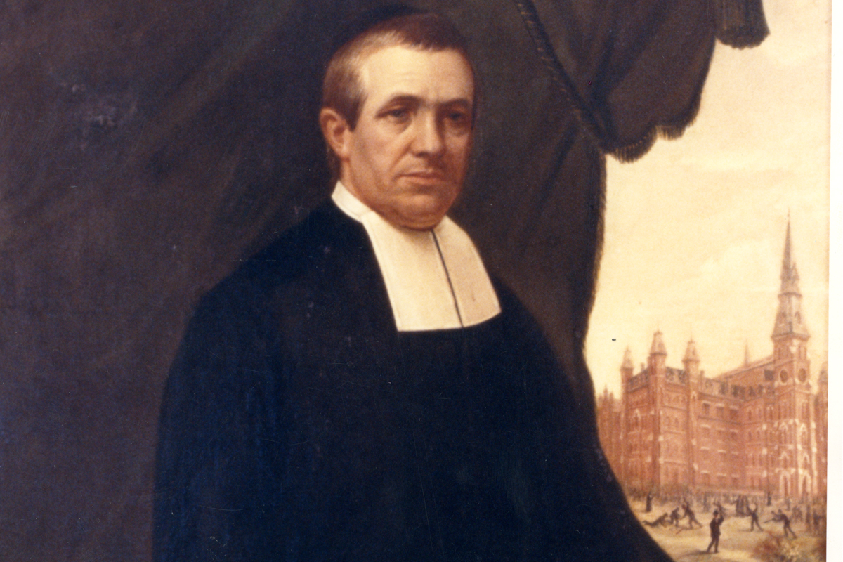 Archival image of La Salle University's first president, La Salle’s first President, Brother Teliow Fackeldey, FSC.