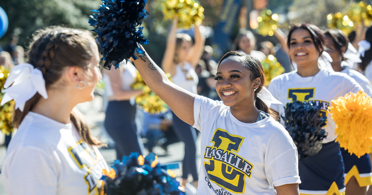 Students celebrate during Homecoming and Family Weekend
