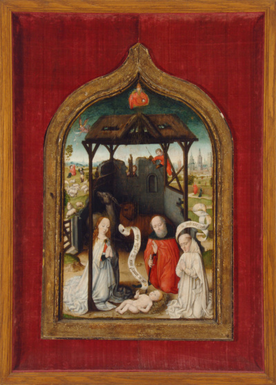 Provost, Jan, (1465-1529, Flemish); The Nativity; c. 1500; Oil on panel; (window opening) 23" x 14 1/4"; Collection of La Salle University Art Museum