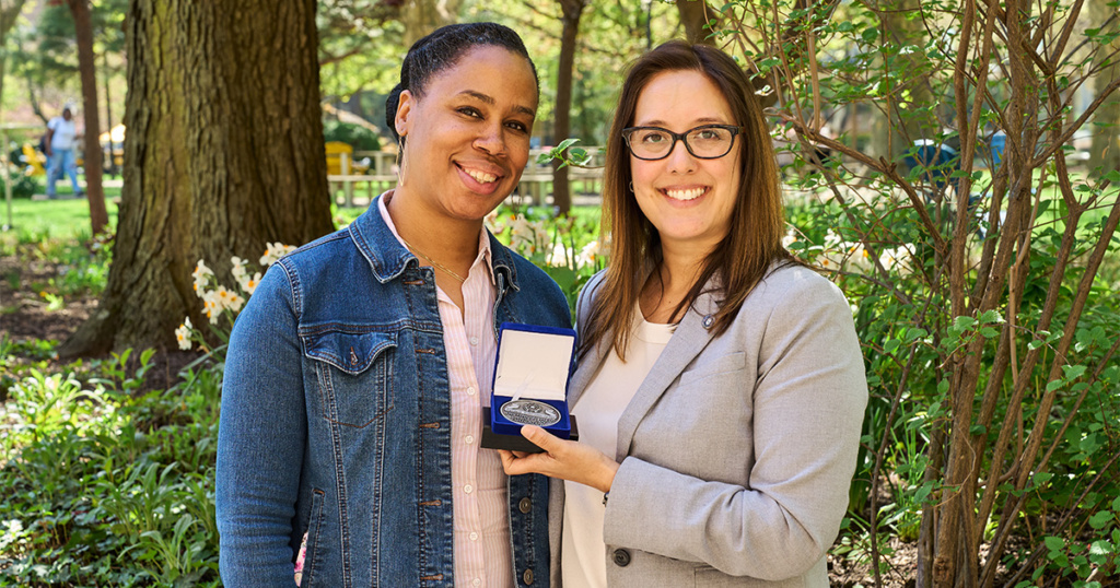 Candace Robertson-James, DrPH, MPH, (left) and Alisa Macksey, vice president for mission, diversity, and inclusion (right)