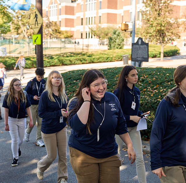 High school students in the LEAP program on campus at La Salle.