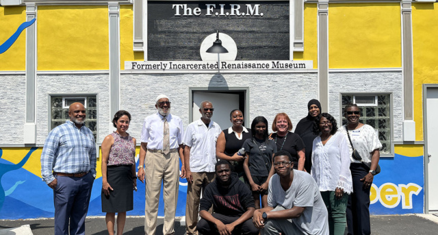 Senator Art Haywood and students from Building 21 high school with representatives from Philadelphia Youth Network, the Nonprofit Center at La Salle University and Why Not Prosper at a worksite visit this summer.