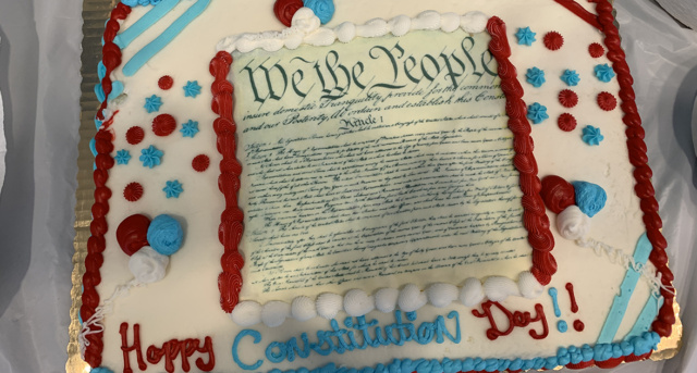 The birthday cake at La Salle's 2024 Constitution Day event.
