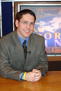 Matt DeLucia, '07, on La Salle TV during his time as a student.