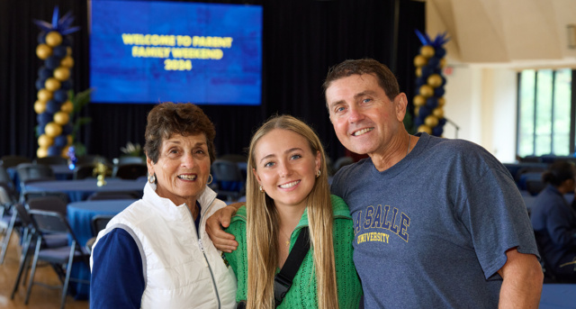 Loved ones with their Explorer at Parent and Family Weekend 2024