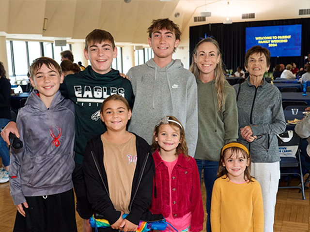 A family at the welcome ceremony.