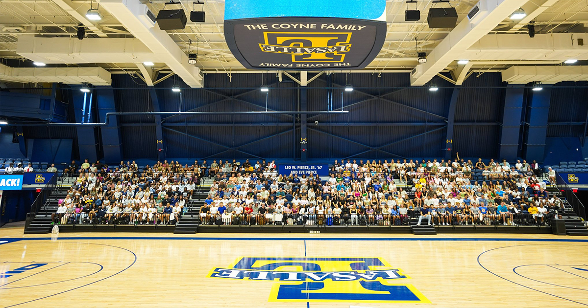 Image of students in the arena