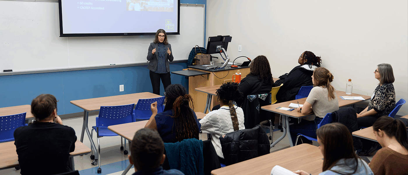 Image of students at the Grad Open House