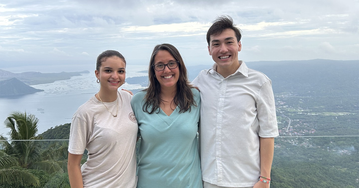 Picture from right: Genesis Delgado-Santiago, '27, Alisa Macksey, vice president of mission, diversity and inclusion at La Salle, and Kenny Lynch, '27.