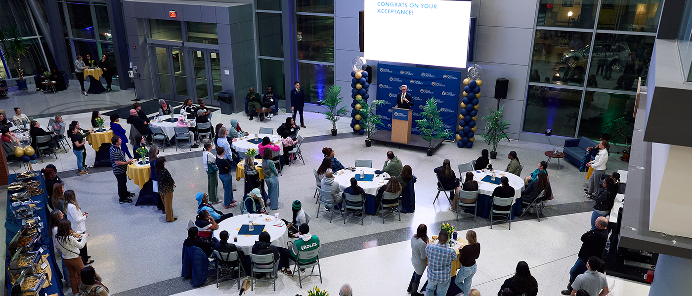 Image of students at an admitted student reception