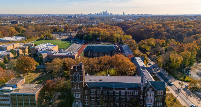 Aerial view of campus