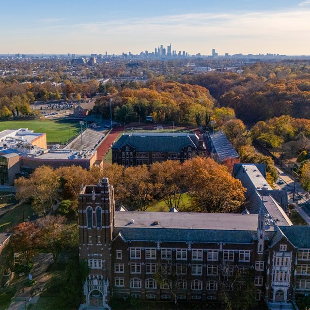 Aerial view of campus