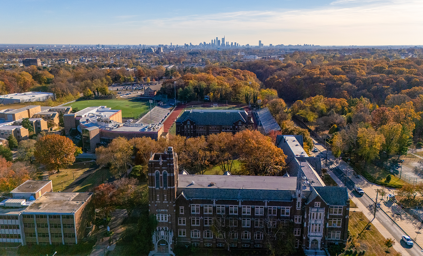 Aerial view of campus