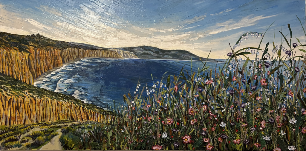 A watercolor painting by Claire Durham, '26.