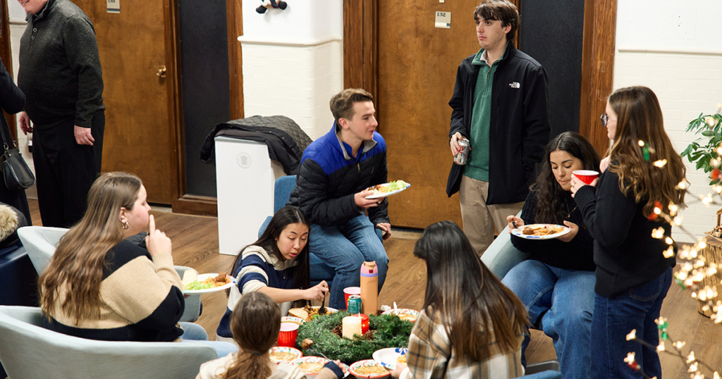 Students and faculty at La Salle University enjoy an evening of community and faith to celebrate The Solemnity of the Immaculate Conception of the Virgin Mary.