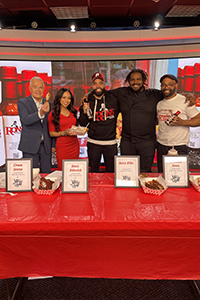 Colin (center) and Brandon (right) Washington with Ron's Signature Sauce on Good Day Philadelphia.