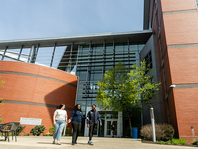Image of students leaving Founders' Hall