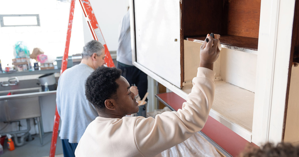Explorers volunteering for MLK Day of Service.