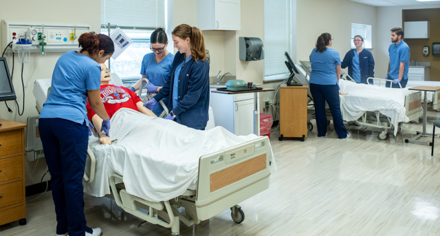 Nursing students at La Salle University.