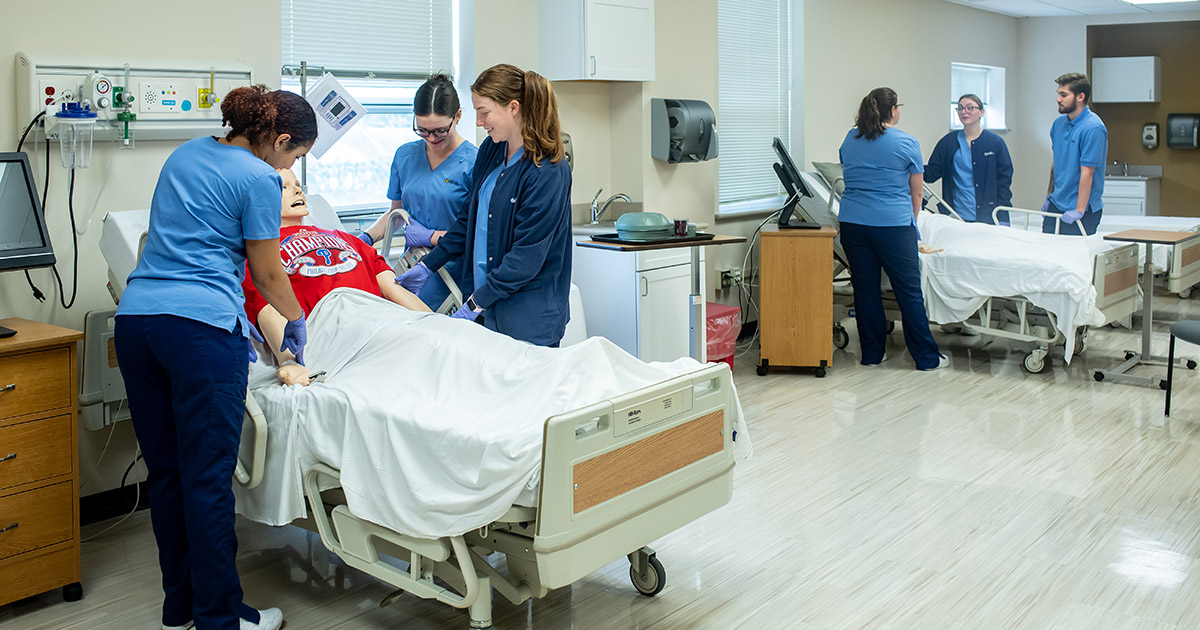 Nursing students at La Salle University.