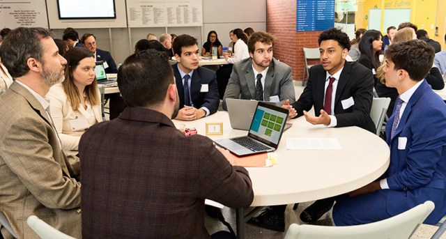 Image of students presenting to employers