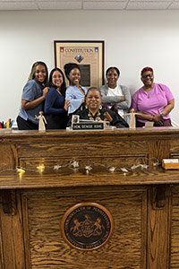 Alliayh Suber, '27, at her summer internship.