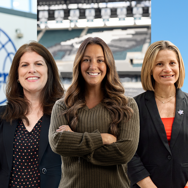Tina Szwak, ’01, Andrea Sorli, ’11, and Shannon Snellman, ’05