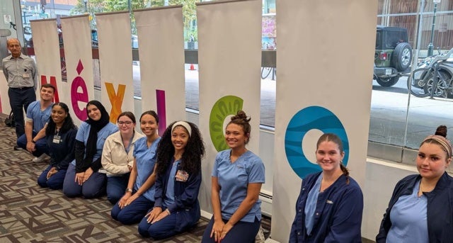 La Salle University nursing students during clinicals at the Mexican Consulate.
