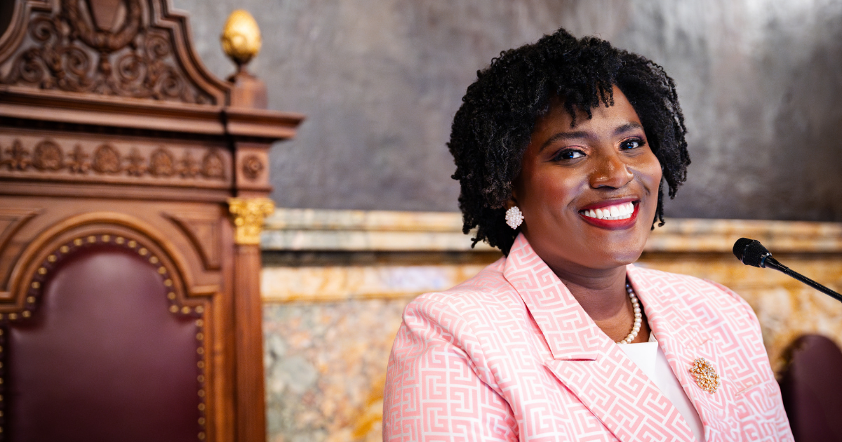 Portrait of Pennsylvania House Speaker Joanna McClinton, '03.