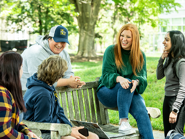 Image of a group of students outside.