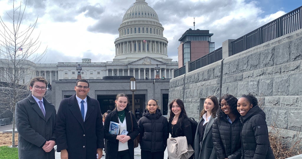 La Salle University students on a travel study trip to Washington, D.C.