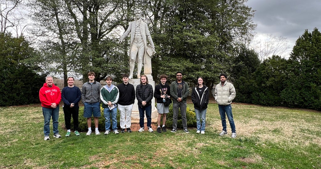La Salle University students on a travel study trip to Virginia.
