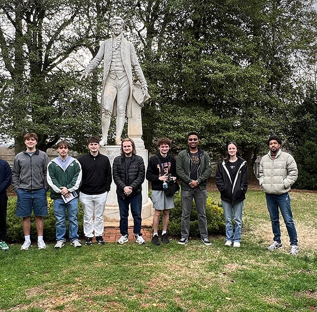La Salle University students on a travel study trip to Virginia.