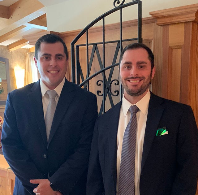 Joe Ruane, '21, MBA '26 (left) and Tim Ruane, '21, MBA '26 (right)