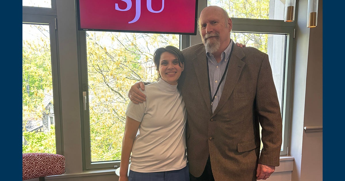 Nadia Schapire, '26, with Charles Desnoyers, Ph.D., professor emerita of history, at the 17th Annual Greater Philadelphia Asian Studies Consortium Undergraduate Research Conference.