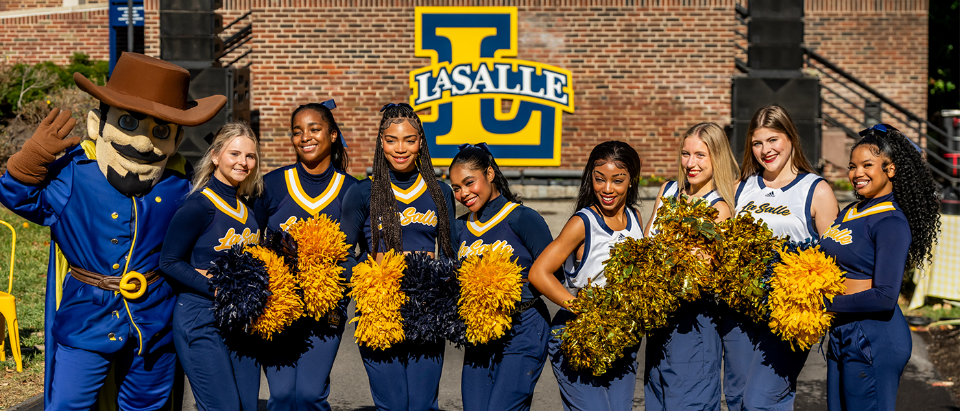 Image of the La Salle Cheer Team and the Explorer