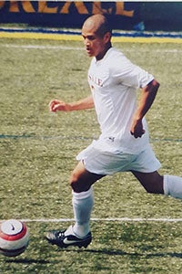 Jeremy Ortiz, '08, playing at La Salle University.