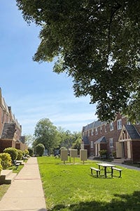 The shared courtyard at Chew Flats.