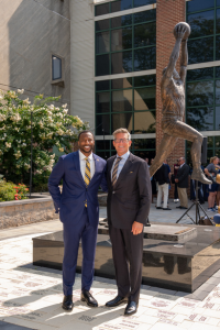 Vice President of Athletics & Recreation and Director of Athletics Jarett Gerald and La Salle President Daniel J. Allen, Ph.D.