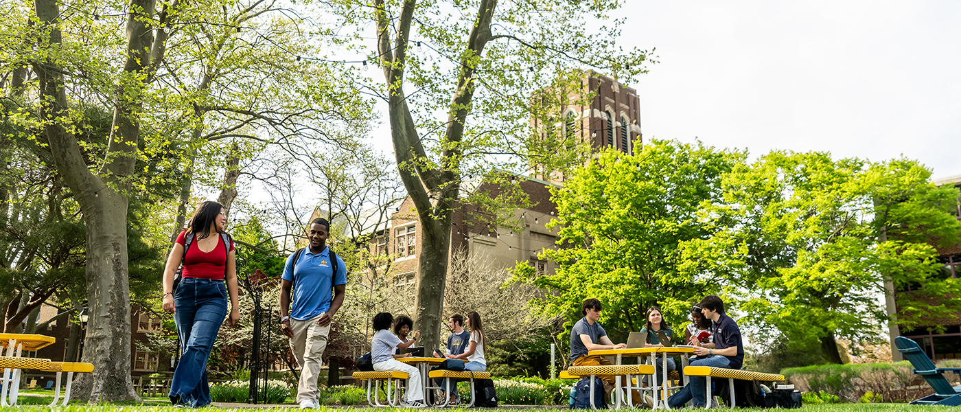 Image of students on the Hansen Quad