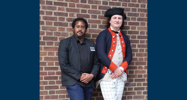 Mijuel Johnson, '22, (left) and Stephen Pierce, '19, M.A. '20 (right).