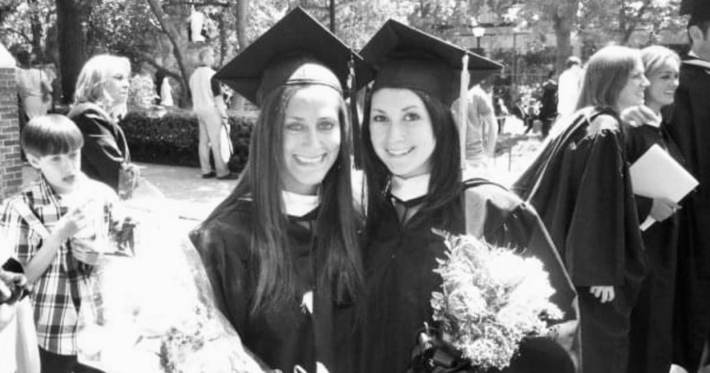 Hooker (left) and Pepe at their graduation.