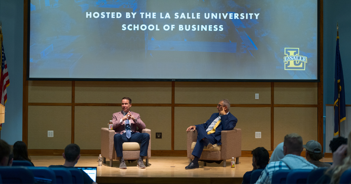 Wawa President Brian Schaller, ’97, MBA, CPA, hosts discussion with current students Wawa President Brian Schaller, ’97, MBA, CPA, hosts discussion with current students